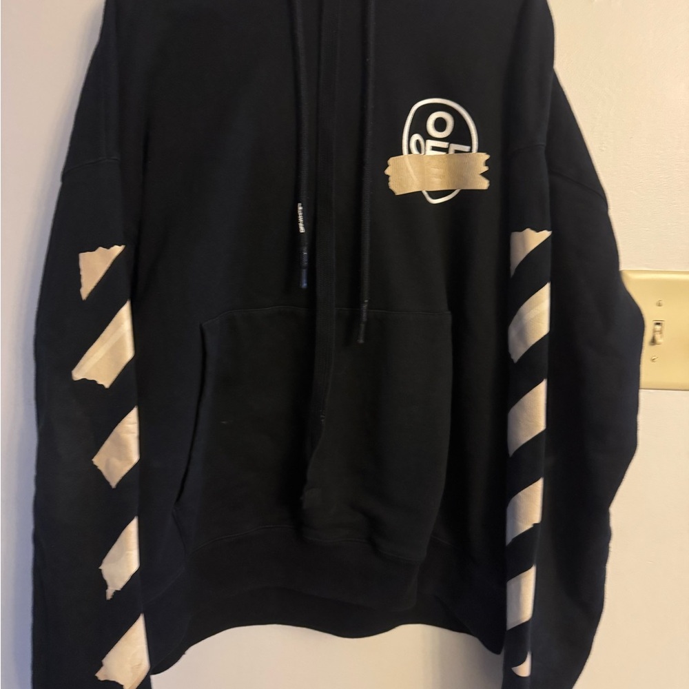Hoodie Off-White Tape Arrows Over 'Black Beige'OMBB037R20E30002 lik New